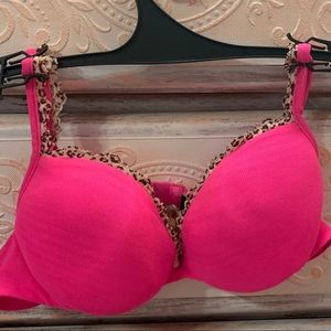 Cosabella push-up bra 32B hot pink/leopard